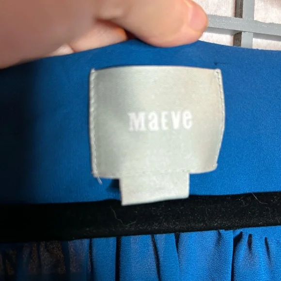 Anthropologie Maeve Teal Ruffle Blouse - Picture 2 of 5